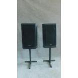 A pair of TANNOY speakers with stands, speakers working H.94cm