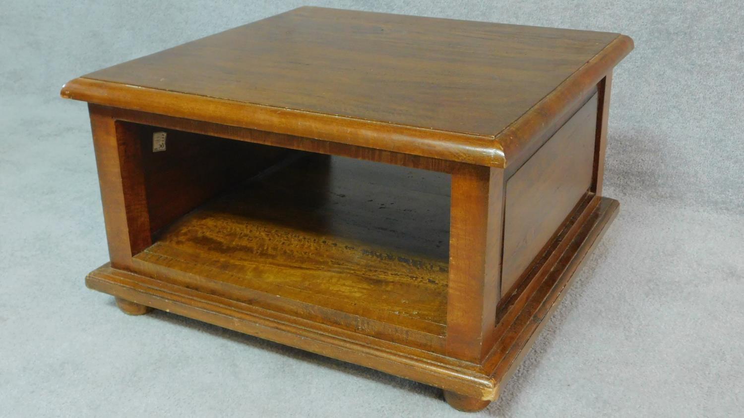 A teak low table with undertier. H.41 W.70 D.69cm - Image 2 of 6