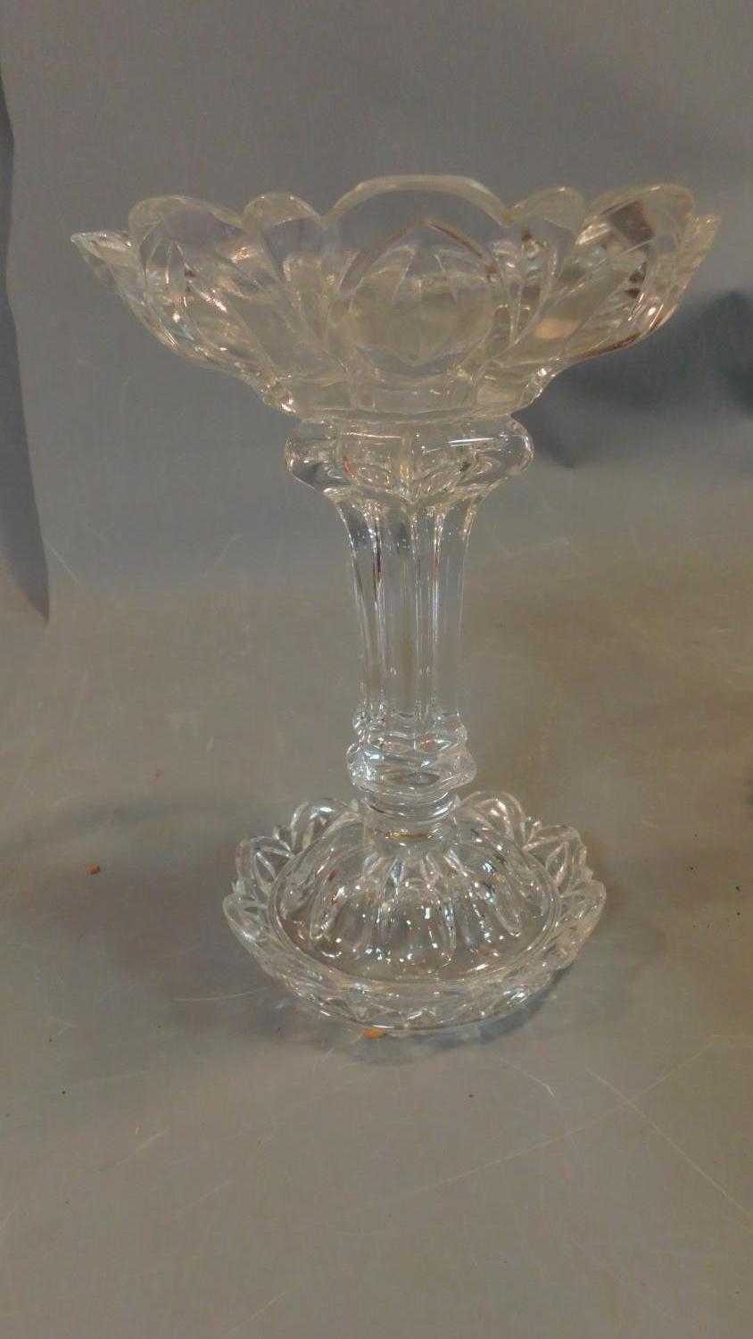 A pair of cut glass items, including vase and bowl. - Image 2 of 3