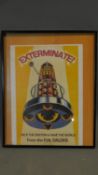 An original Doctor Who poster issuing a clear warning about the evil of the daleks. 51x41cm