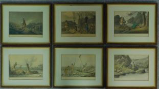 A set of six 19th century oak framed and glazed sporting prints after Henry Alken. 44x36cm