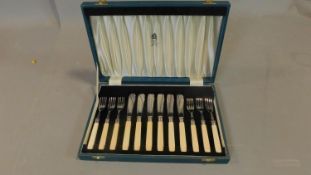 A cased set of Mappin & Webb silver plated cutlery