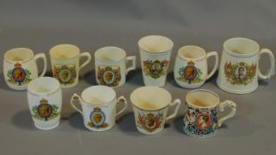 A collection of Royal commemorative mugs of King Edward VII.