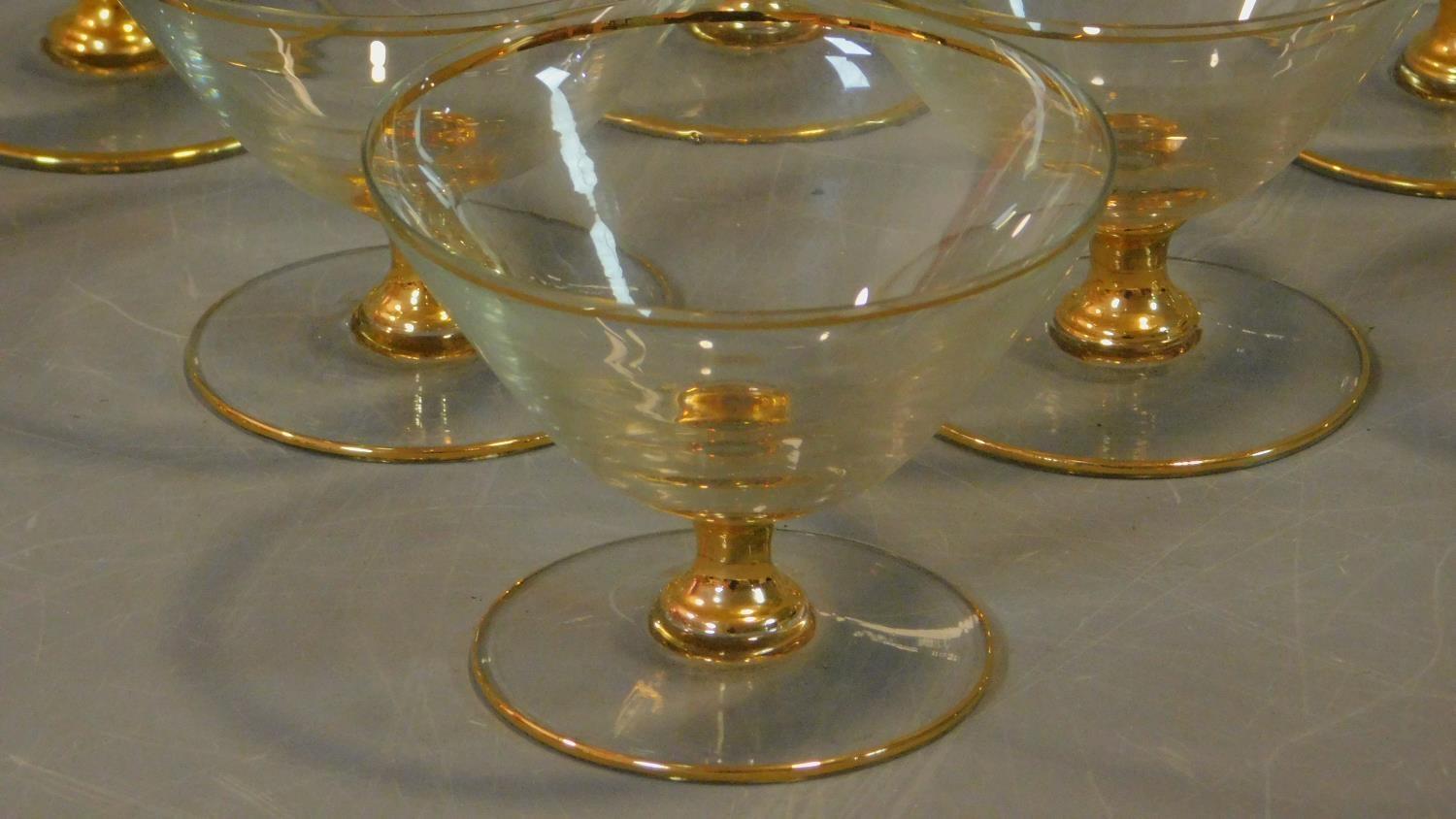 A set of ten vintage champagne bowls and a set of glass knife rests. - Image 2 of 5