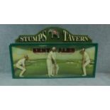 A cricketing diorama, vintage advertising for Kent Ales, Stumps Tavern, Fremlin Beers, depicting a