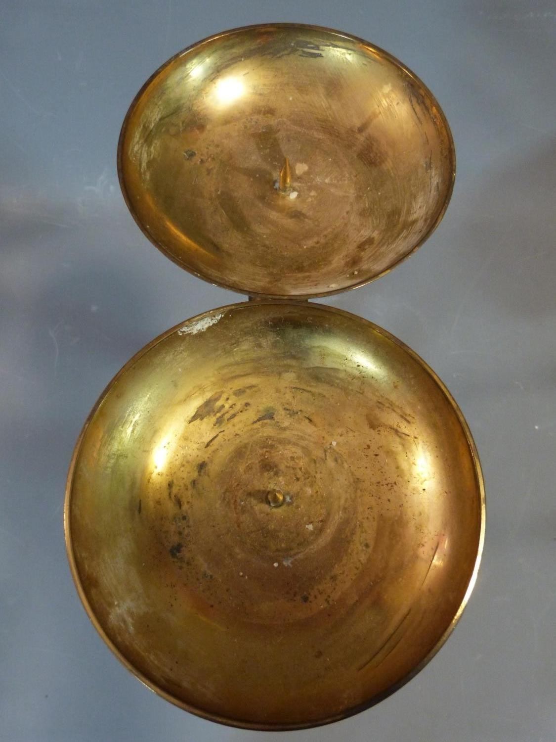 A pair of brass pricket candle sticks. H 50cm. - Image 2 of 4