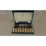 A cased set of Mappin & Webb silver plated cutlery