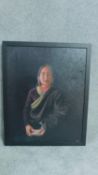 A framed oil painting of Tibetan Lady by G. Tincu. H. 82cm W. 66cm