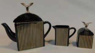 A Prestige Rolls Royce Tea set by J & G Morton including tea pot, sugar bowl and milk jug. H.23 (