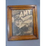 Framed sheet music book for Amy Johnson the female pilot's home coming.