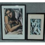 Two framed prints; T. DE LEMPICKA. 105x71cm