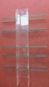 A clear perspex bookcase with five fitted plate glass shelves. H.202 W.120 D.30cm