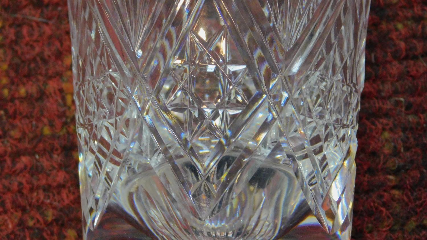 A set of six hand cut crystal glasses by Webb. Three port glasses and three whisky glasses. H.12.5cm - Image 4 of 12