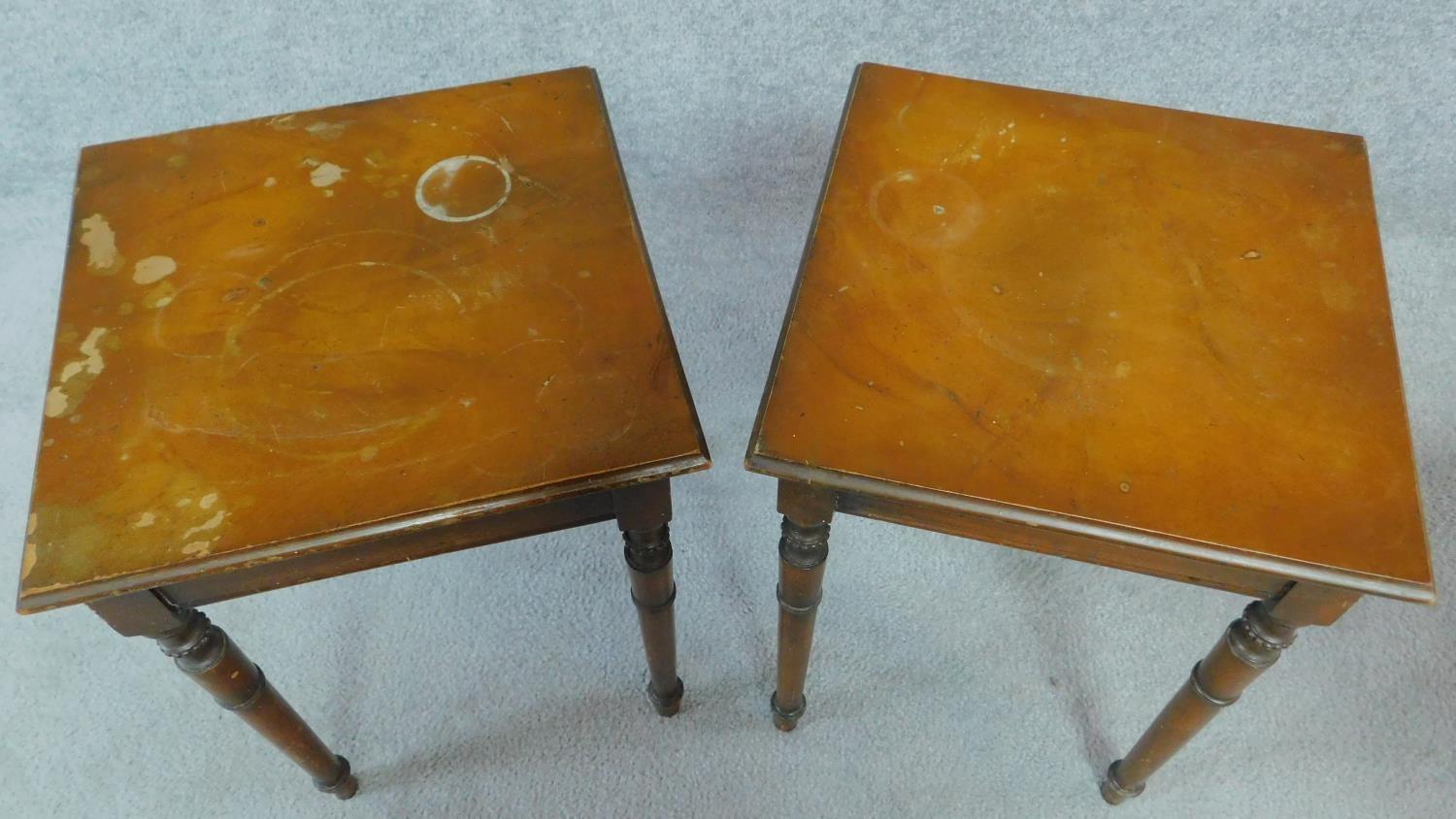 A pair of mahogany side tables and a Georgian style tripod table. H.56cm (tallest) - Image 4 of 8