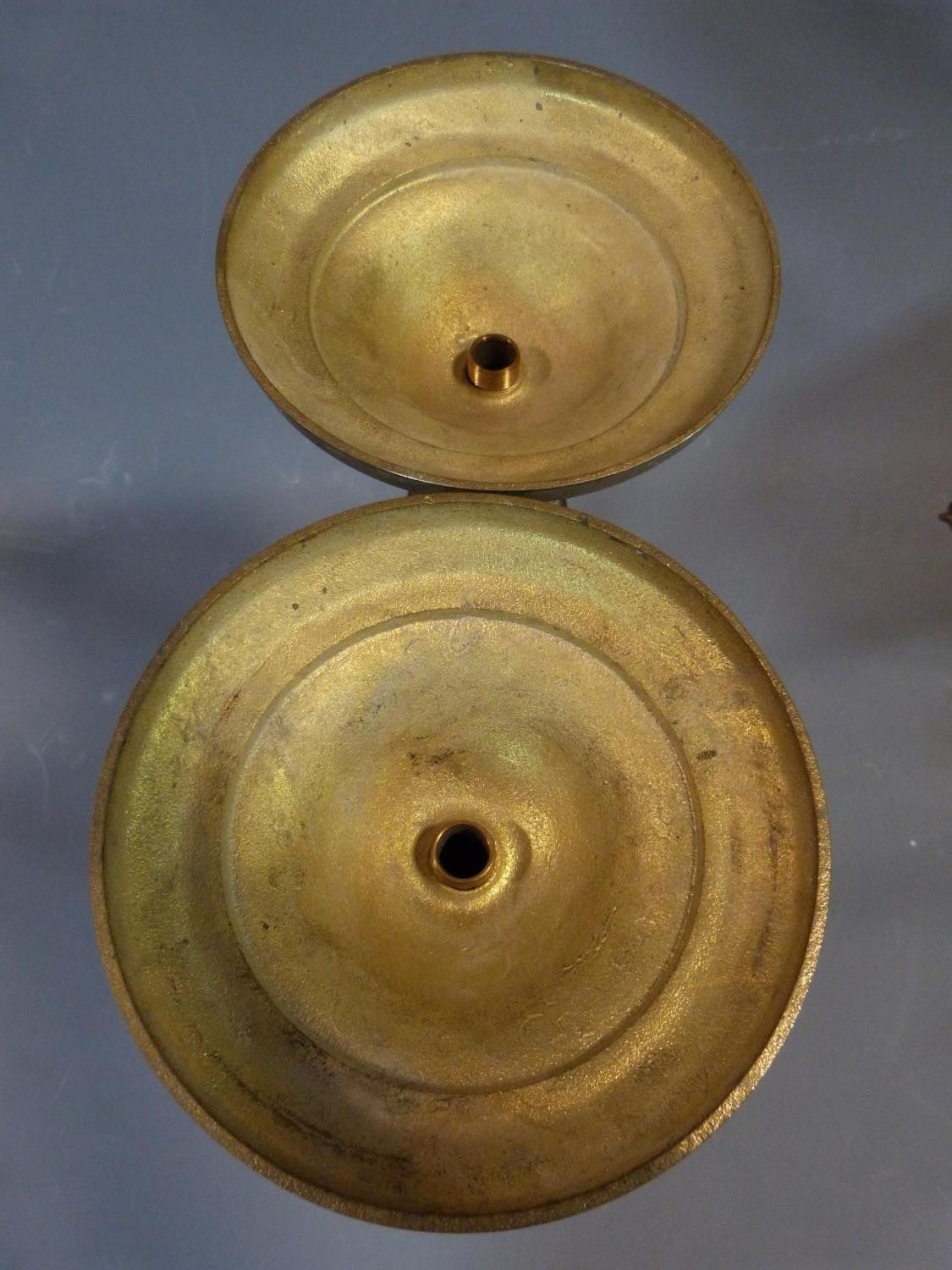 A pair of brass pricket candle sticks. H 50cm. - Image 4 of 4