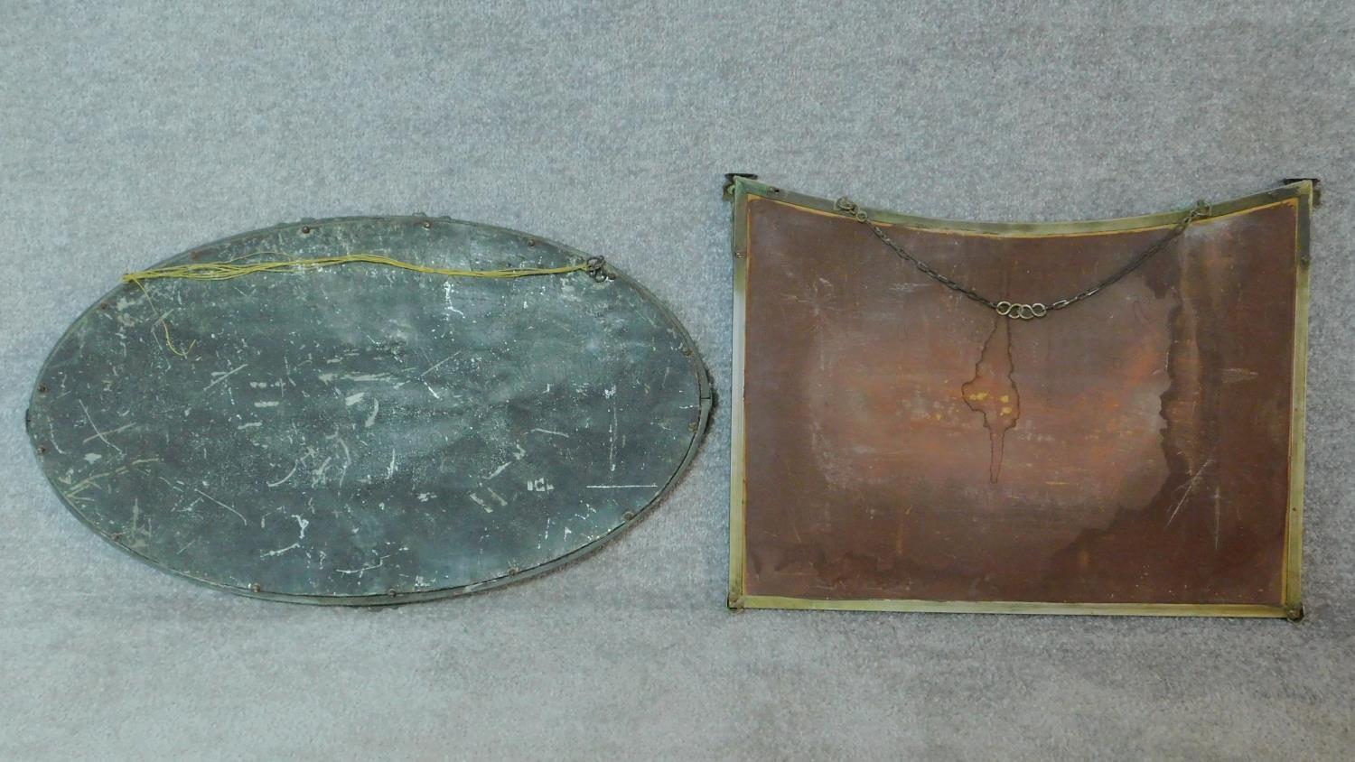 Two metal framed vintage wall mirrors with bevelled plates. 50x65cm (largest) - Image 6 of 6