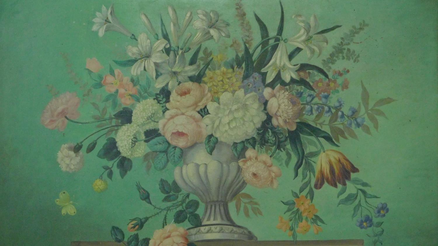 A framed oil on board, still life flowers, signed Henry Farmer FRSA. 61x92cm - Image 2 of 6