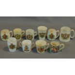 A collection of Royal commemorative mugs of King Edward VII.