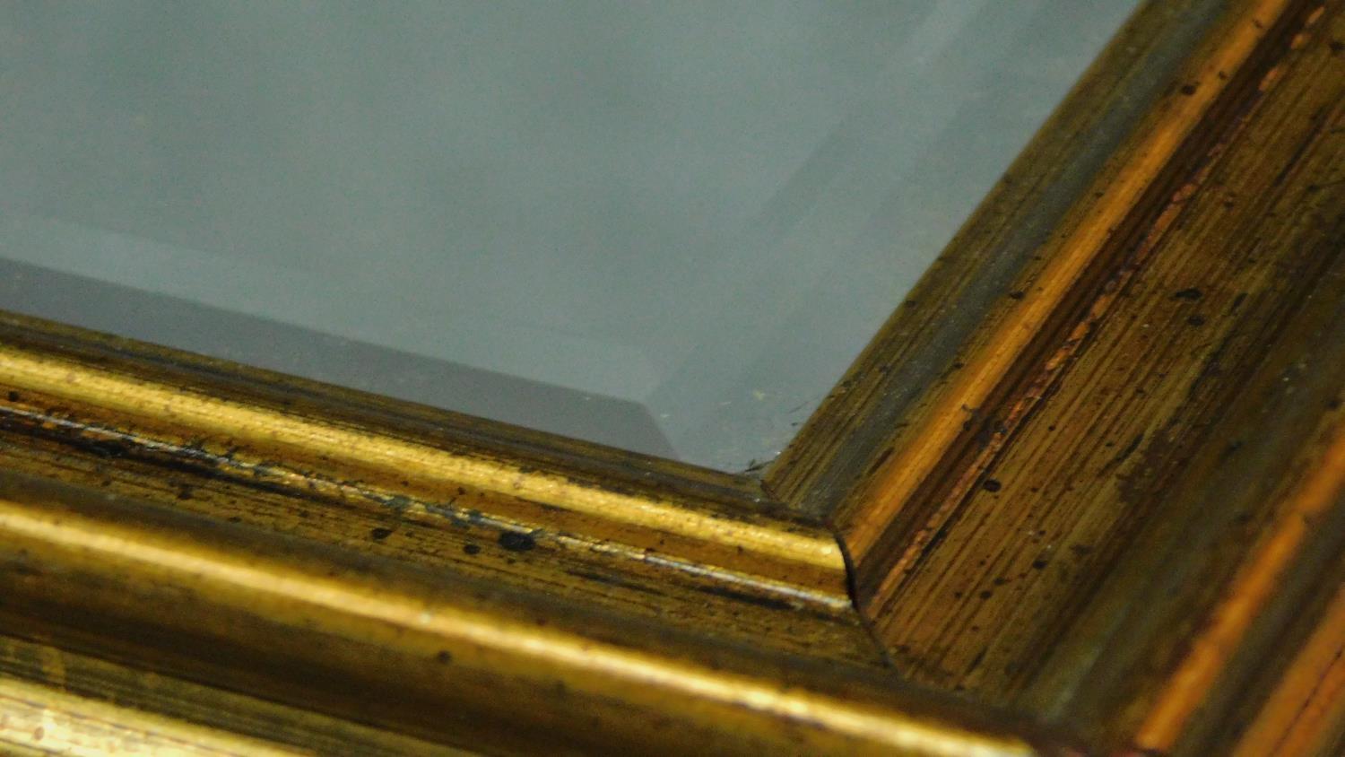 A rectangular gilt framed mirror with bevelled plate. 84x109 - Image 3 of 4