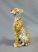 Ceramic cheetah. H 48 cm.