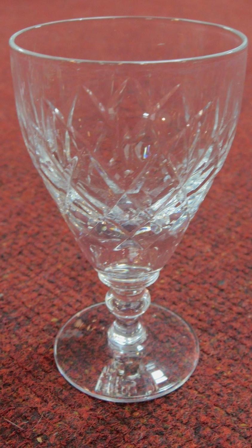 A set of six hand cut crystal glasses by Webb. Three port glasses and three whisky glasses. H.12.5cm - Image 9 of 12