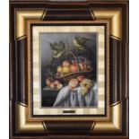 A framed oil on canvas, still life fruit, signed verso. 55cm x 65cm.