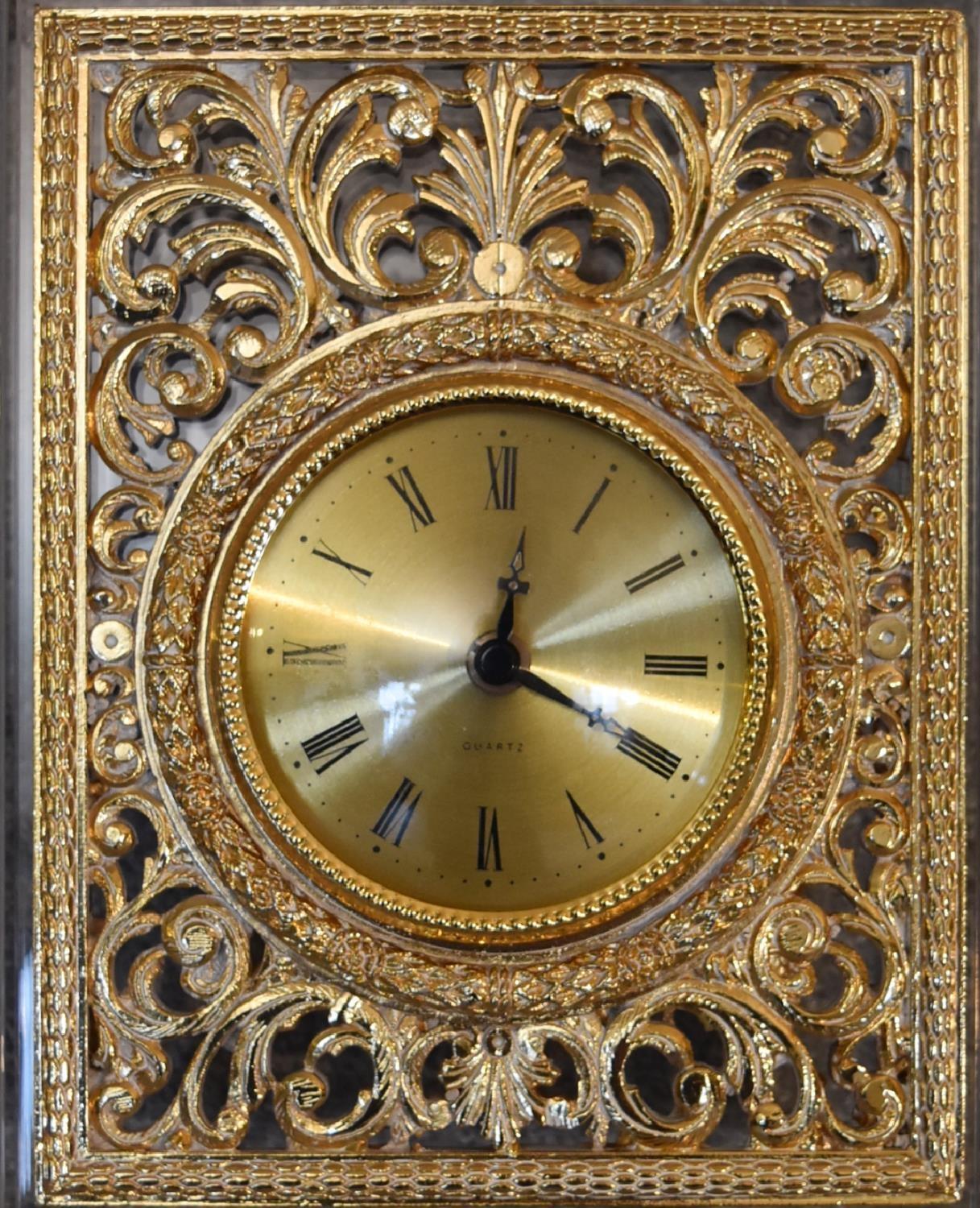 An ornate gilt and perspex wall clock. H.65cm. - Image 3 of 5