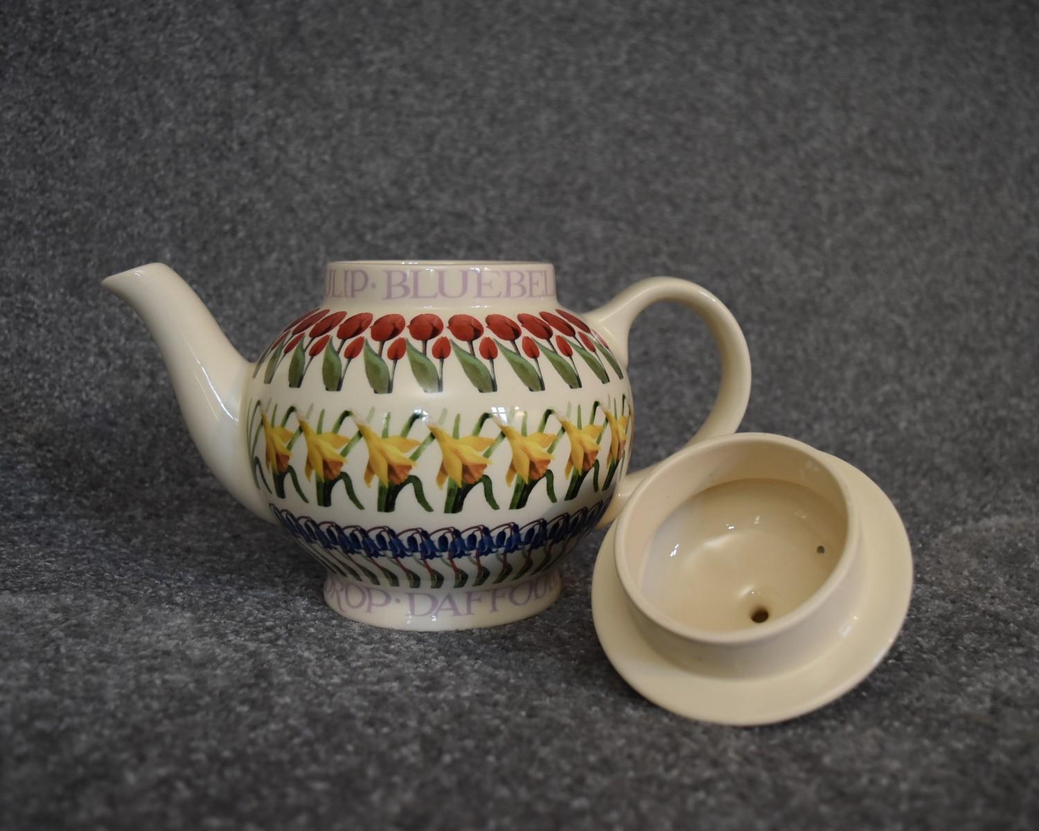 A 20th Century globular form teapot with floral design, by Emma Bridgwater. H22cm - Image 2 of 5