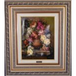 A gilt framed oil on canvas, still life flowers, signed by Omarres. H.52cm x 60cm