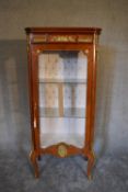 A Louis XV style kingwood vitrine with ormulu mounts on cabriole supports. H.162 x 68cm