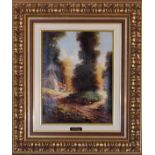 A gilt framed oil on canvas, country landscape. 48cm x 57cm.