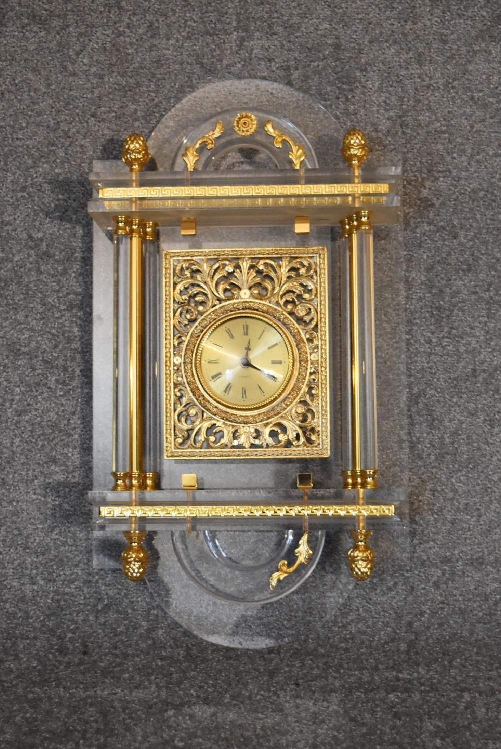An ornate gilt and perspex wall clock. H.65cm. - Image 2 of 5