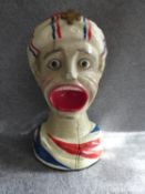 A vintage moulded fairground Eastern Sultan's head. H64cm.