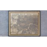 A large framed print of Stanford's Map of Central London. 82x102cm