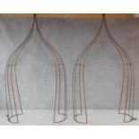 A pair of metal gothic form garden arches. H.227cm