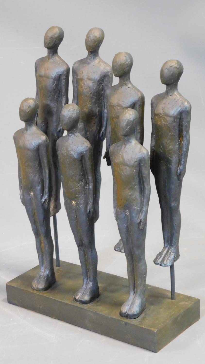 A moulded group figure study, standing men. H.44cm - Image 2 of 3