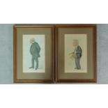 A pair of Vanity Fair framed lithohraphs: "Uncle Sam" and "Mr Arthur Cecil" by Vincent Brook,