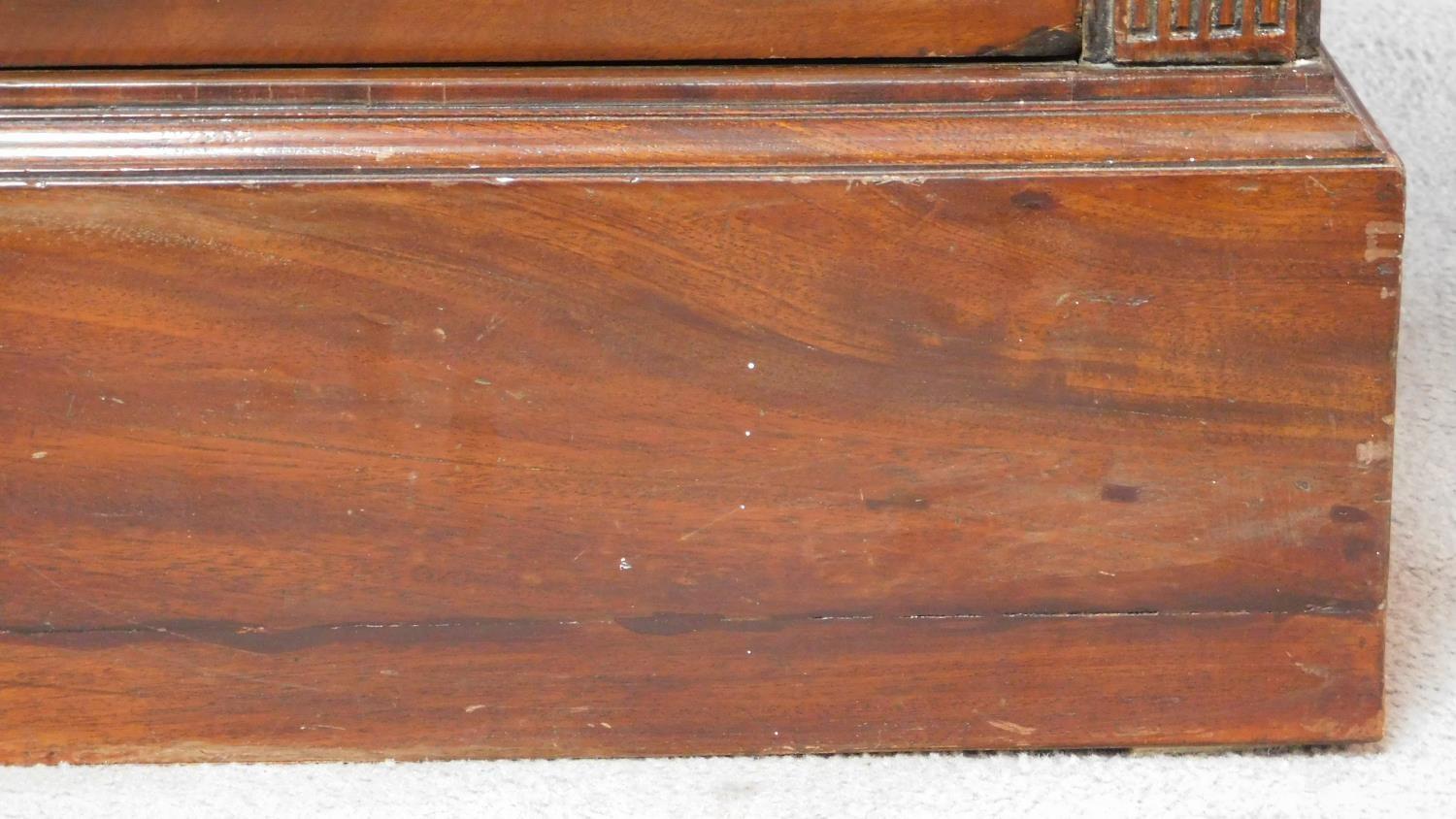 A late 19th century Georgian style breakfront sideboard with rosewood crossbanded top fitted central - Image 5 of 6