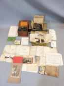 A collection of WW1 militaria belonging to the Dewar Family including boxed unused gas mask,