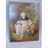 An oil on canvas attributed to John Philip RA (1817-1843) Label verso. 28x22
