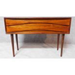 A mid 20th century rosewood two drawer chest by Arne Vodder for NC Mobler, Odense, label to