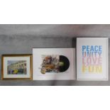 One framed coloured lithograph 4/30. The other mounted, by Alison Stockmarr, The Beatles Yellow
