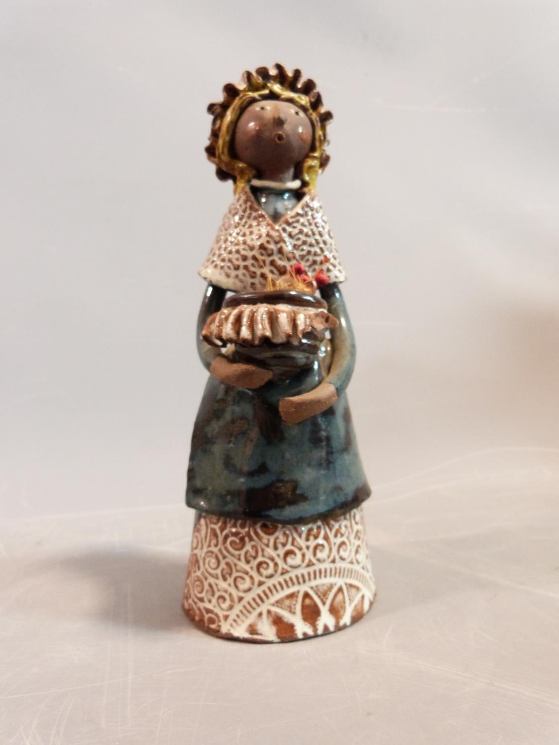 A collection of ceramic figures and a candle holder by American Potter Dinny Bondybey. Some signed - Image 14 of 19