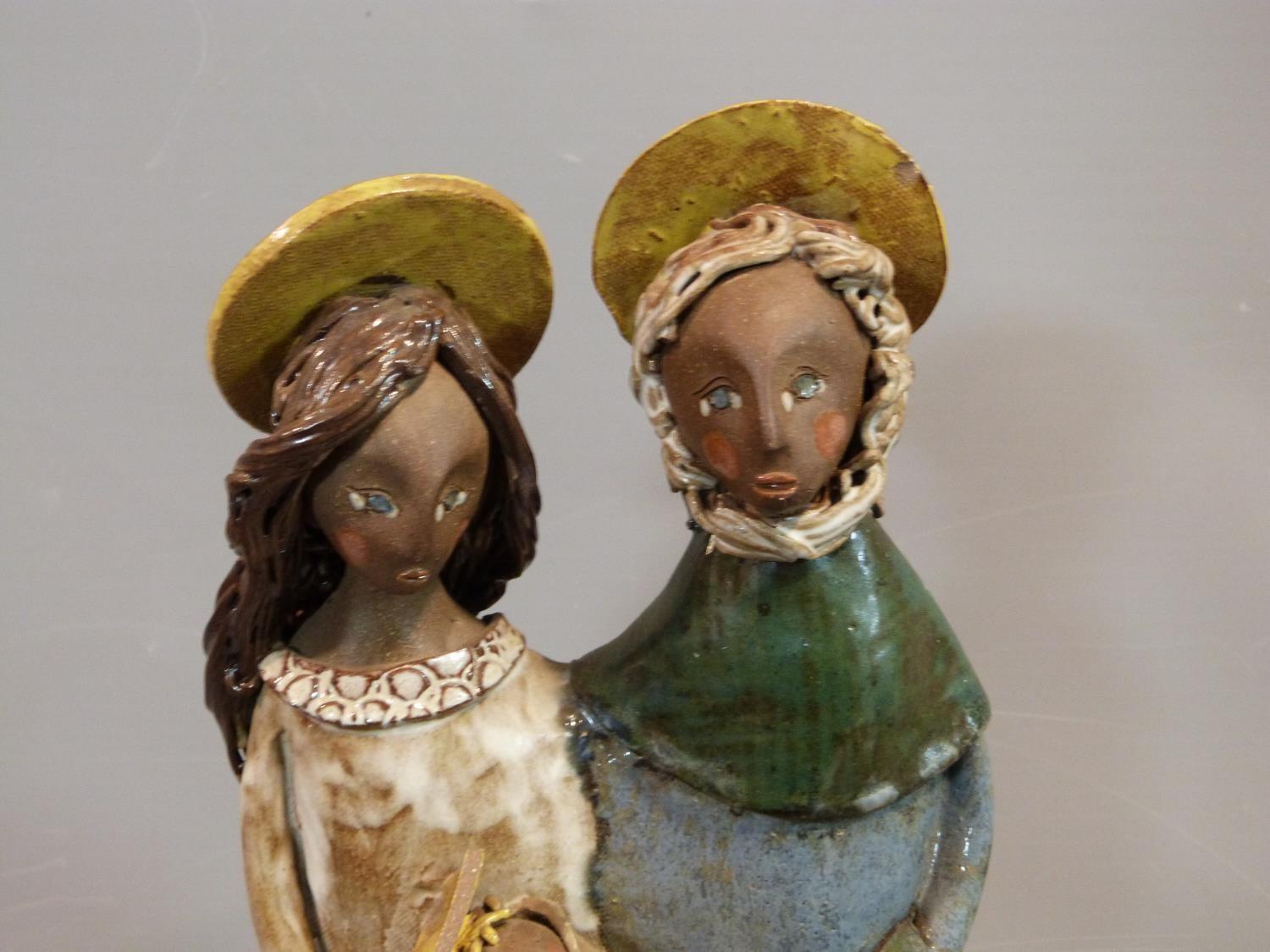 A collection of ceramic figures and a candle holder by American Potter Dinny Bondybey. Some signed - Image 2 of 19