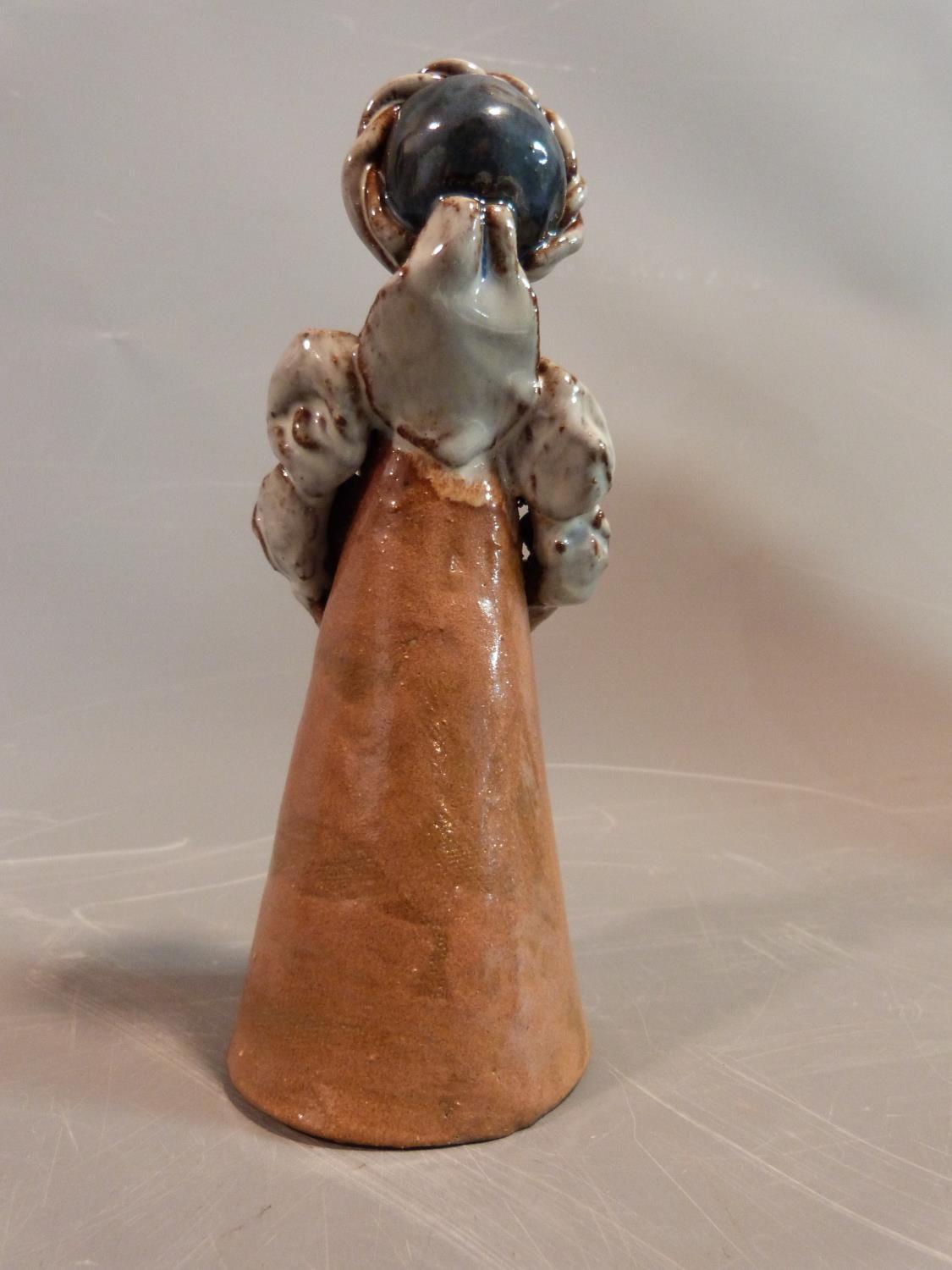 A collection of ceramic figures and a candle holder by American Potter Dinny Bondybey. Some signed - Image 7 of 19
