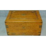 A 19th century oak brass bound silver chest fitted with cutlery drawer. H.42 W.81 D.56cm