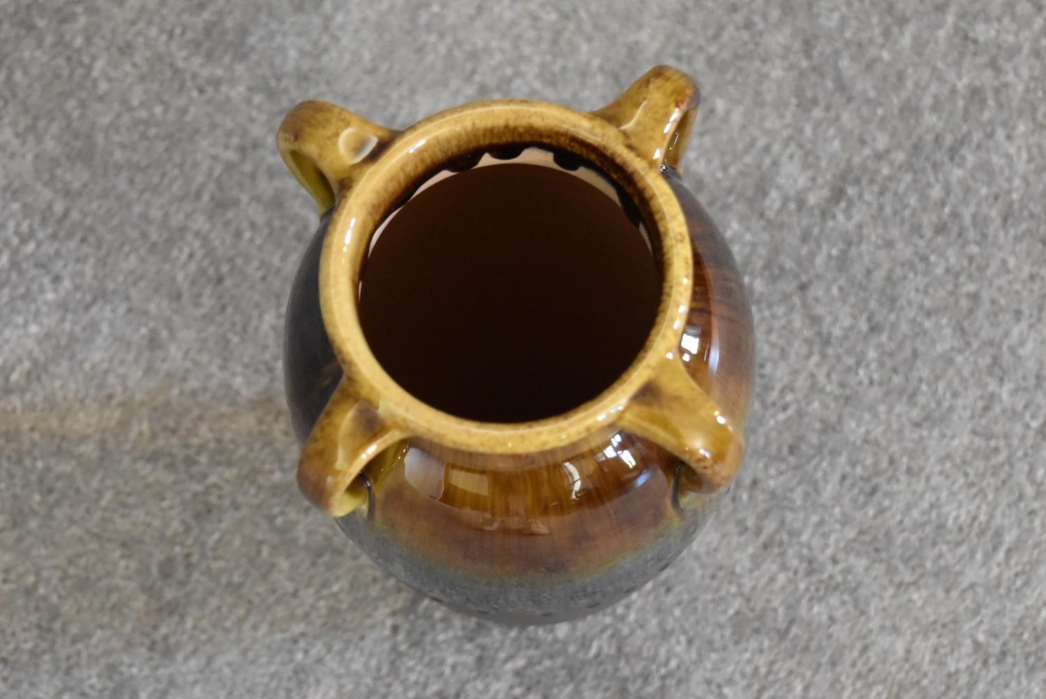 A Persian drip glazed vase with four handles. H.30cm - Image 2 of 2