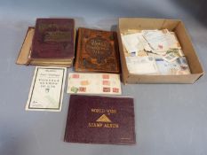 A collection of British and worldwide stamps, including two hardback albums, a flipbook and a