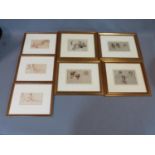 A collection of seven framed and glazed prints by Sir William Russell Flint, various studies.