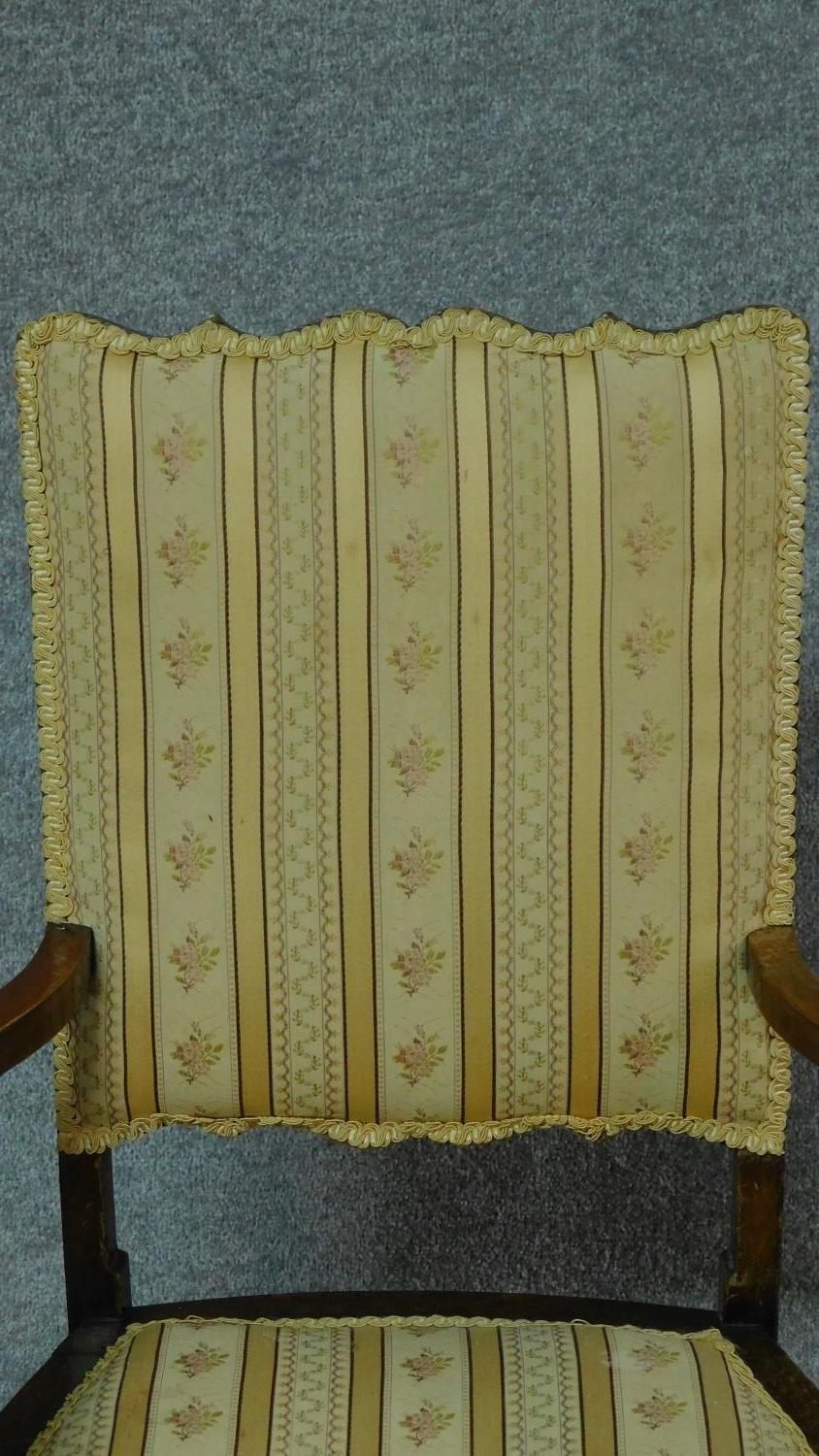 An Edwardian stained beech open armchair. H.86cm - Image 3 of 9